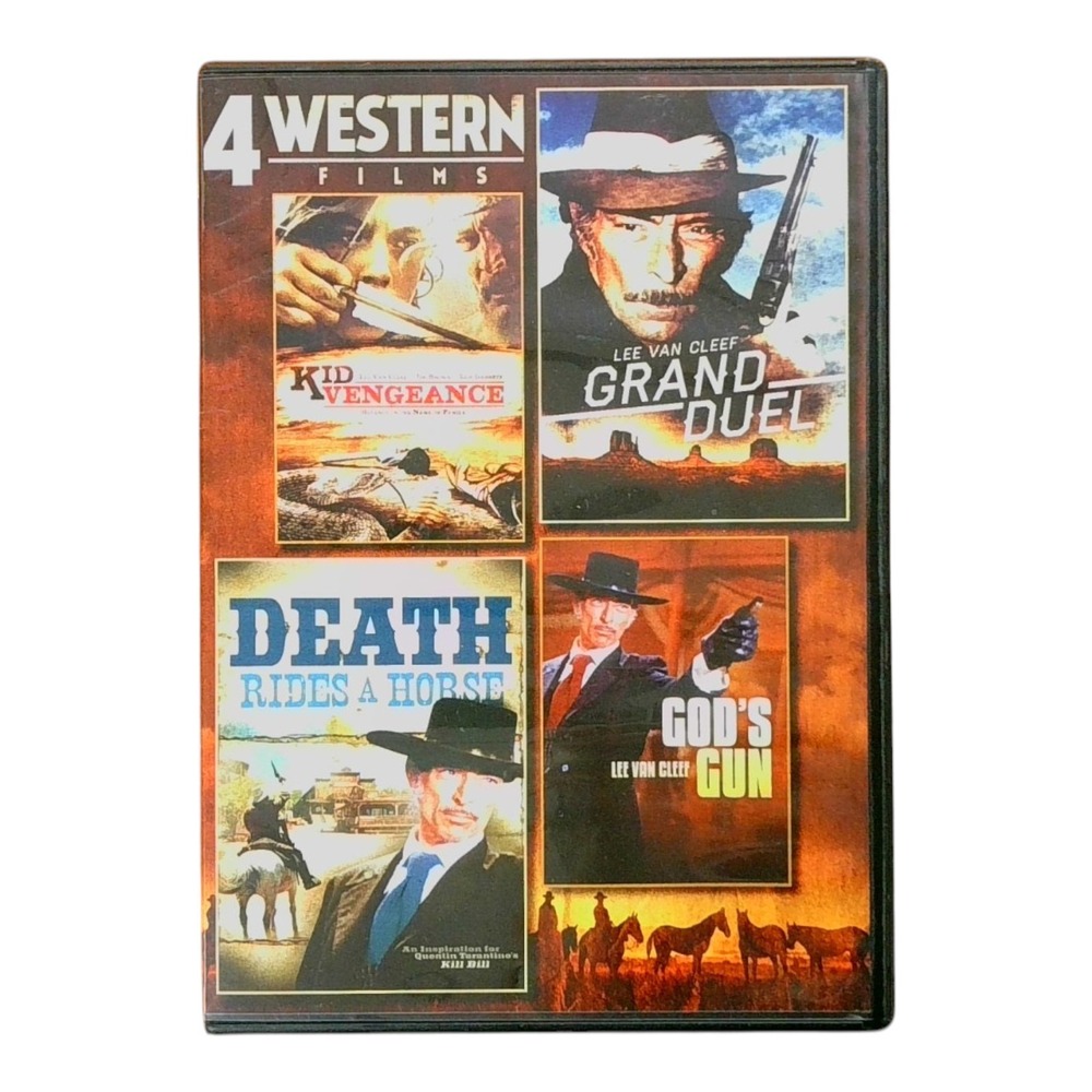 4 Western Films DVD Collection Lee Van Cleef Grand Duel Death Rides a Horse Kid